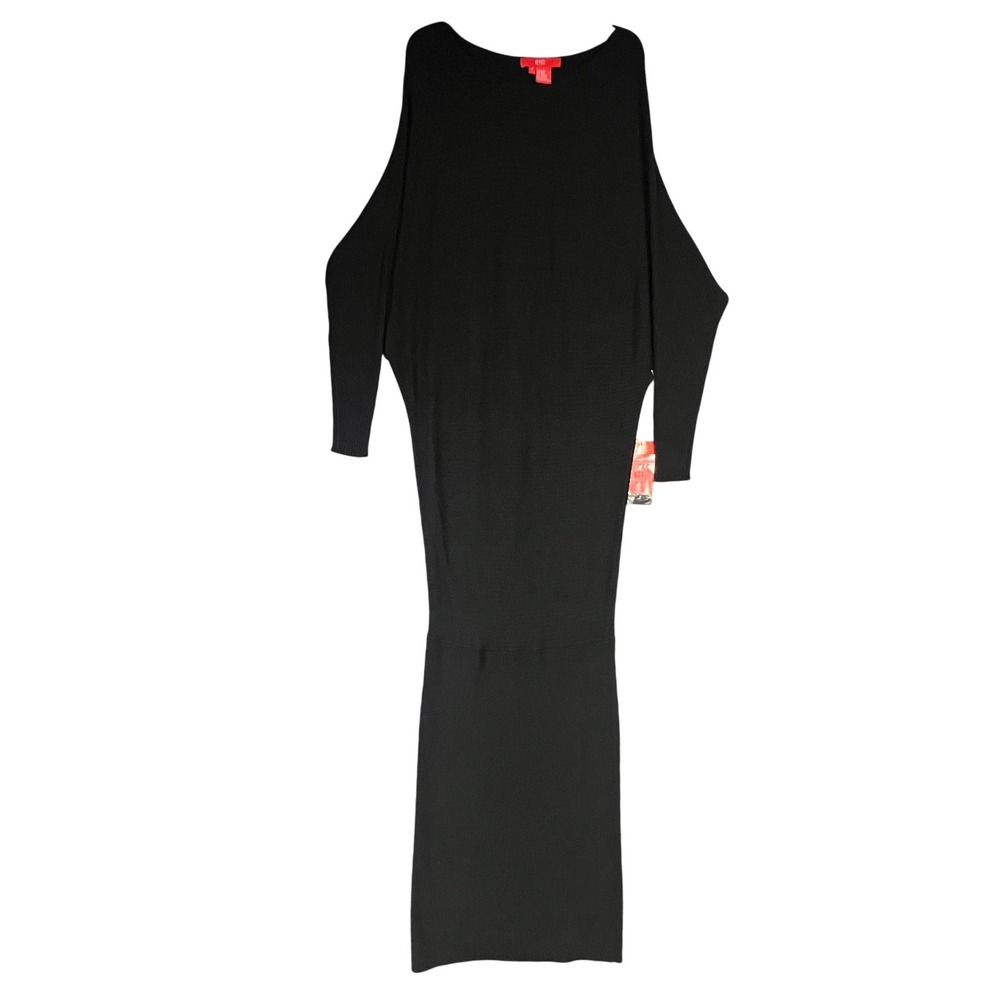 ETC Obsidian Maxi Sweater Dress Womens S Black New Wool Blend Batwing Sleeve New